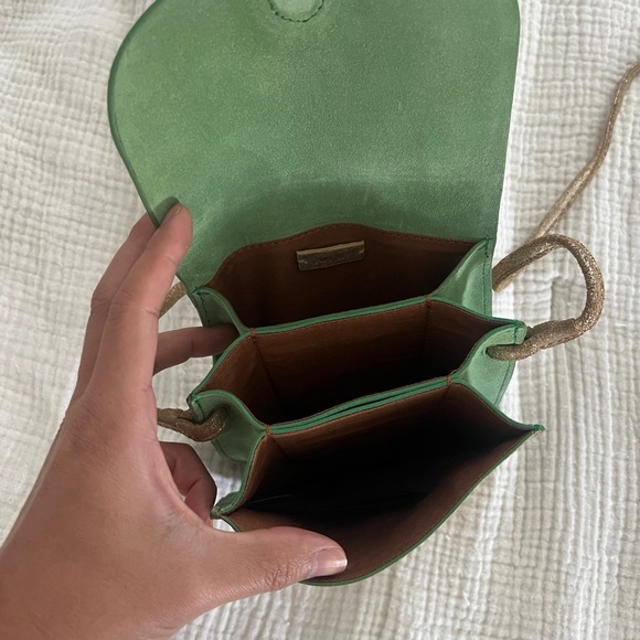 maje Vintage Gold Leather Crossbody Bag - Picture 5 of 15